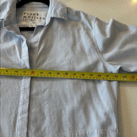 Frank + Eileen Drake Stripe Shirt Dress Blue White - Picture 9 of 13